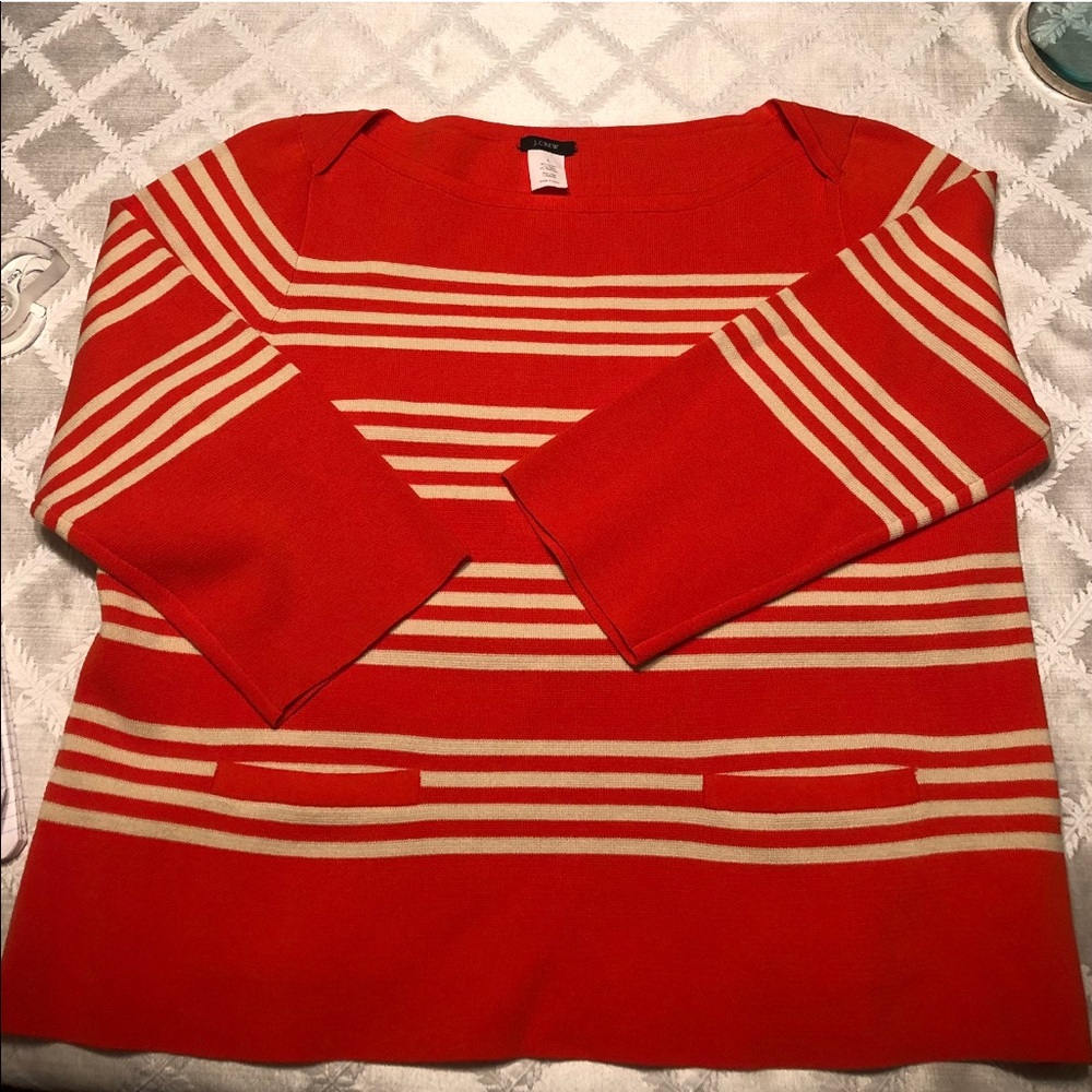 J. crew boatneck sweater orange
